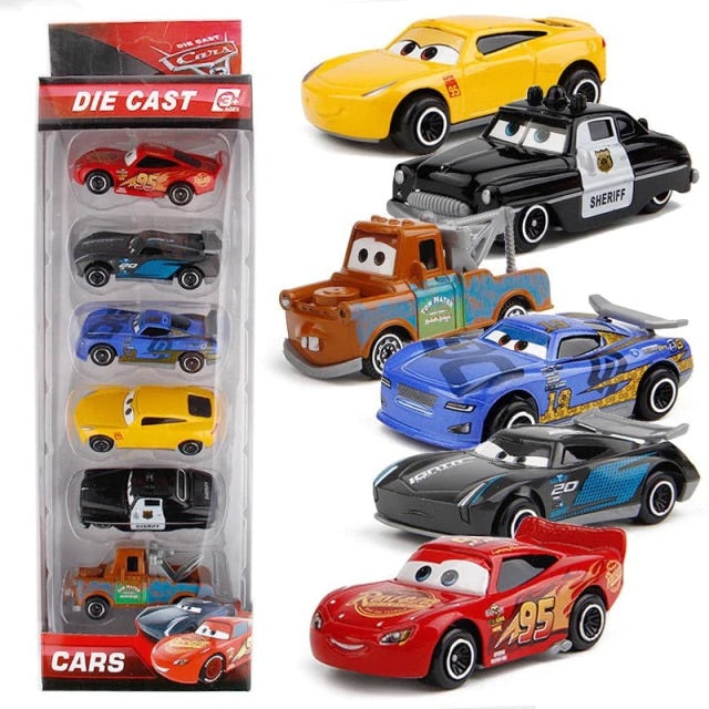 Set Disney Pixar Car 3 Lightning McQueen Jackson Storm Mack Uncle Truck 1:55 Diecast Metal Car Model Toy Boys & Girls Gift