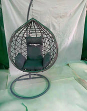 Load image into Gallery viewer, Outdoor Patio Egg Swing Chair W/  Stand, Cushion, Pole, Basket - Heavy Duty Chair In 4 Colours | Cushions in 4 Colours
