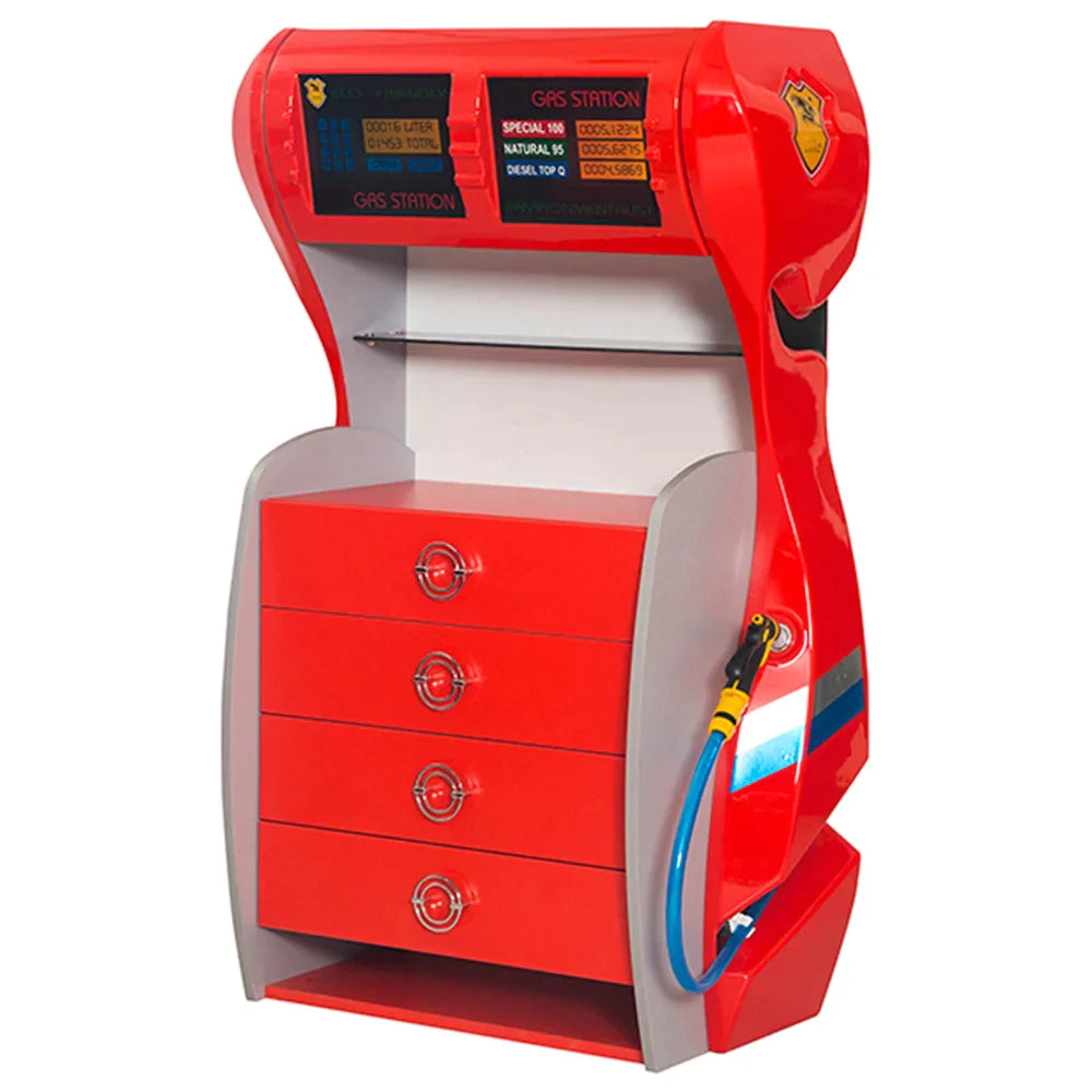 Super Cool Upgraded Gas Pump Kids Dresser | 2 Colours | Perfect With Race Car Beds | For Clothes, Books Etc | Easy Assembly
