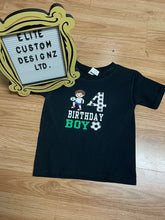 Load image into Gallery viewer, Birthday Boy Soccer Themed Kids T-shirt
