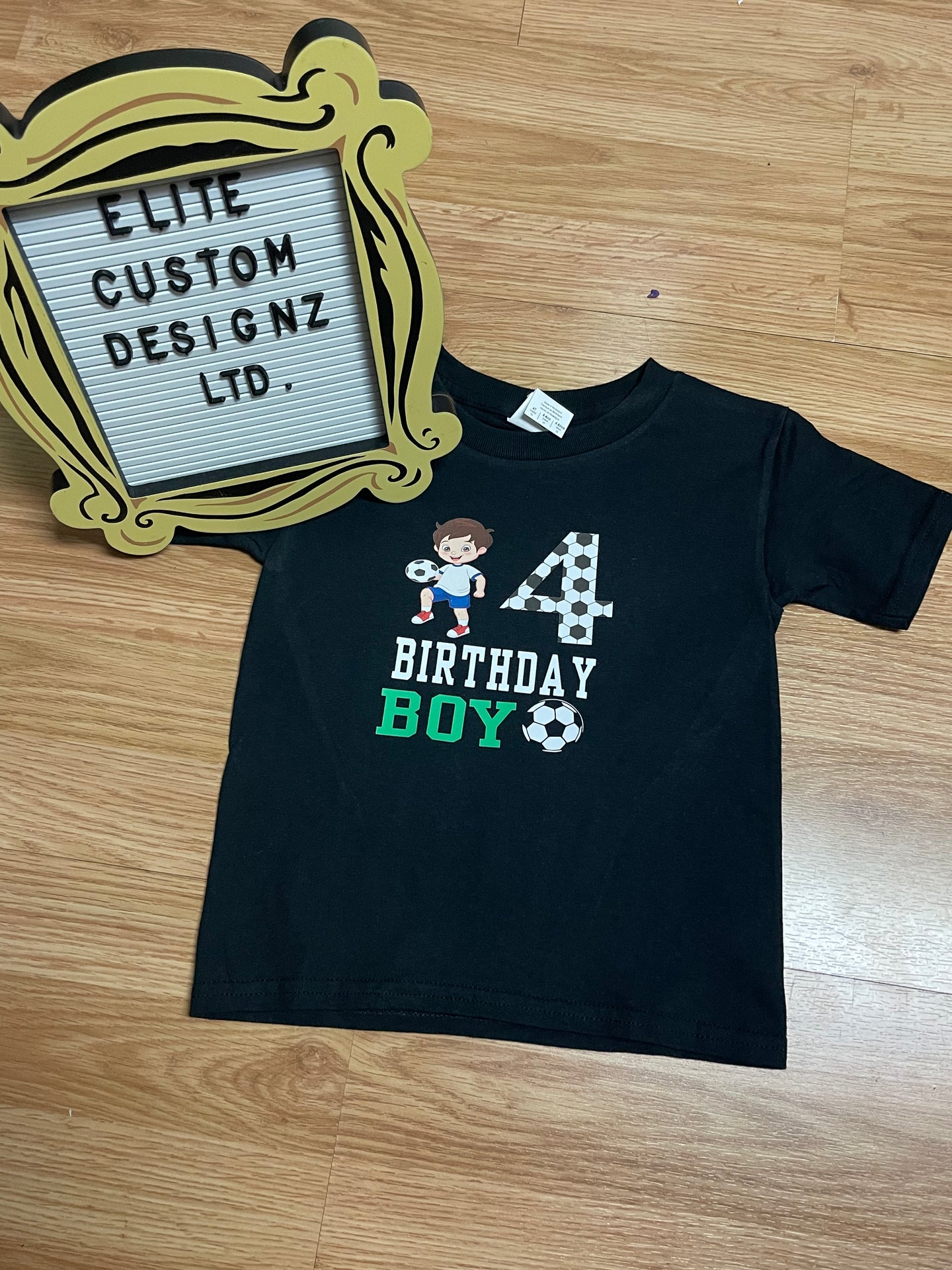 Birthday Boy Soccer Themed Kids T-shirt