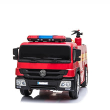 Load image into Gallery viewer, 2025 Fire Truck Style Ride-On | 12V | Upgraded | Lots of Lights | Water Gun | Hat | Fire Extinguisher | Big 1 Seater | Remote
